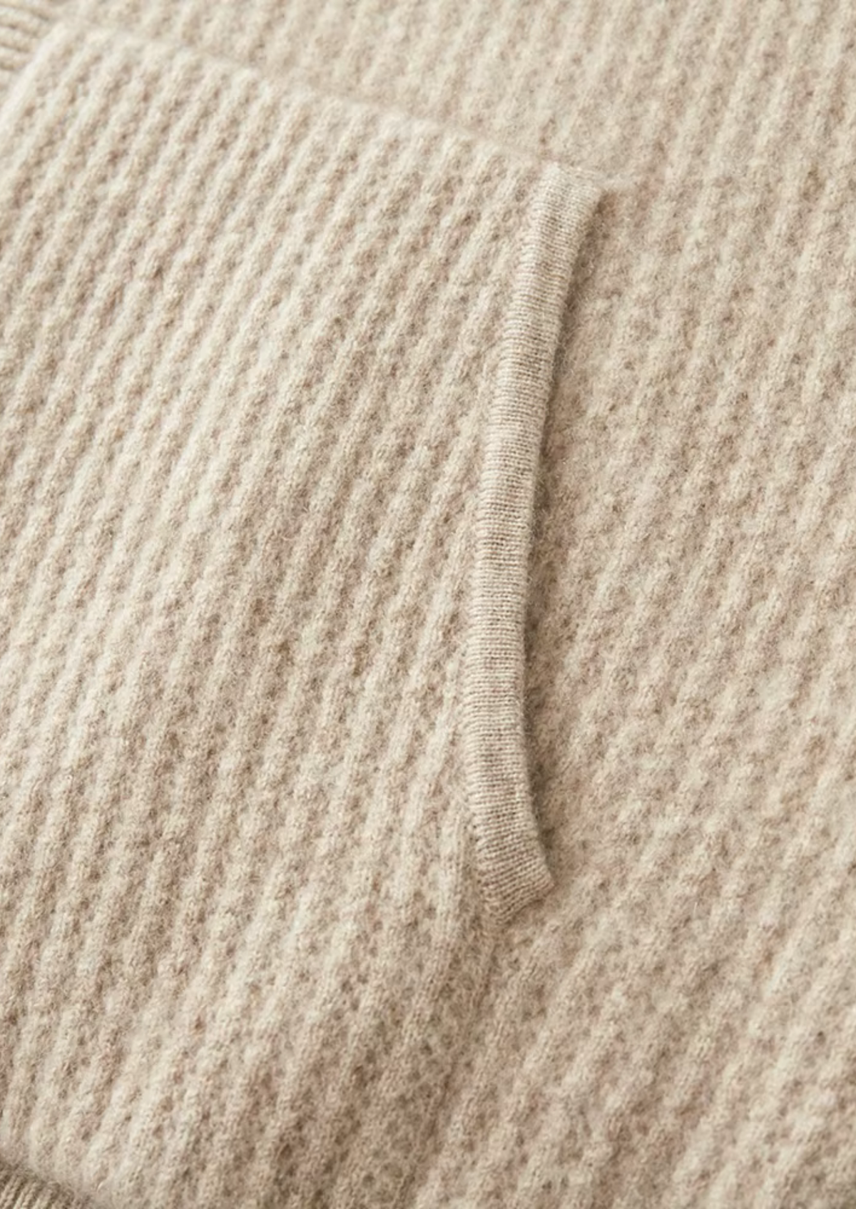 Pure Extra-Fine Merino Wool Ribbed Zipper Hoodie | Apuro