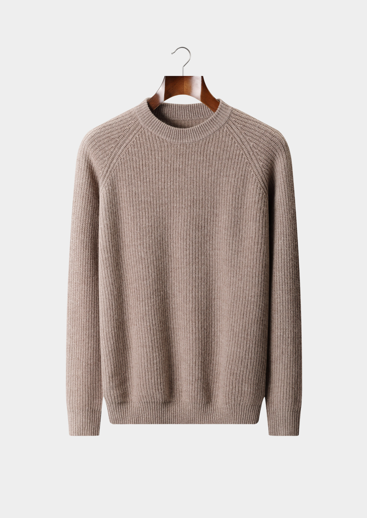Pure Extra-Fine Merino Wool Ribbed Raglan Crewneck | Apuro