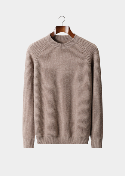 Pure Extra-Fine Merino Wool Ribbed Raglan Crewneck | Apuro