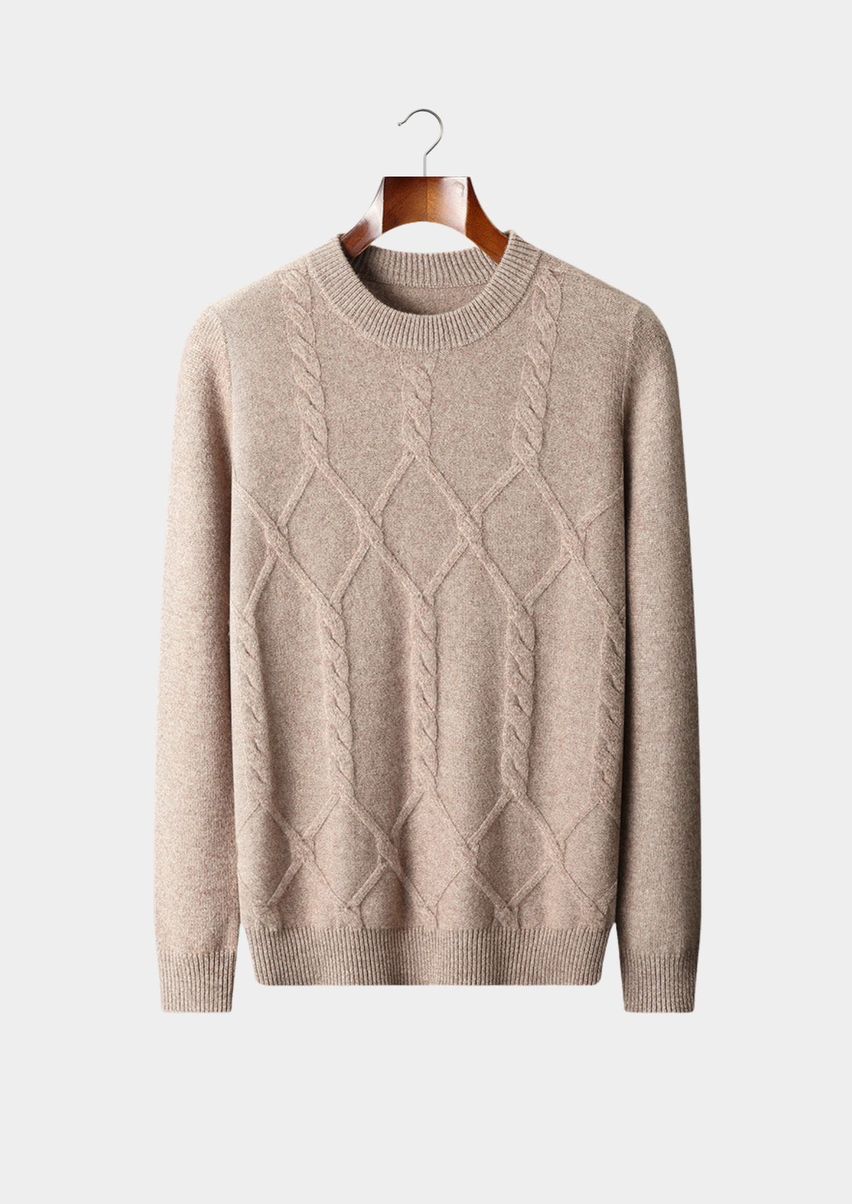 Pure Extra-Fine Merino Wool Cable Crewneck | Apuro