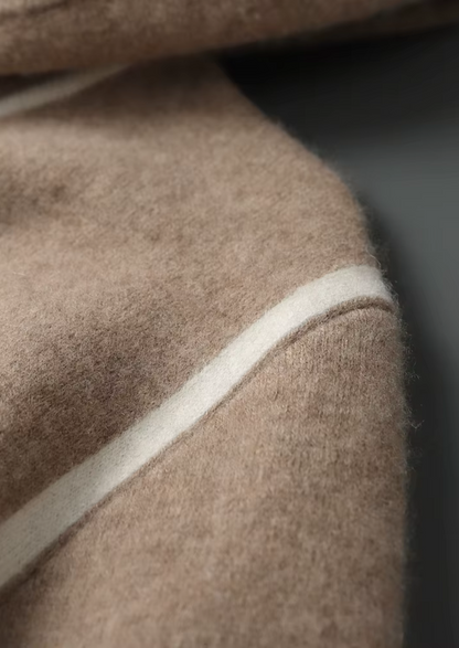Premium Cashmere Two Tone Zipper Hoodie | Apuro