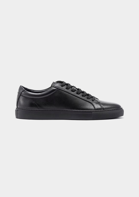 Black Essential Leather Sneaker | Apuro