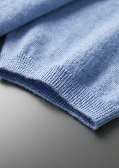 Premium Cashmere Classic Crewneck T-Shirt - Light Blue | Apuro