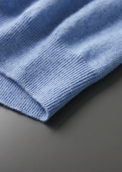 Premium Cashmere Classic Crewneck T-Shirt - Light Blue | Apuro