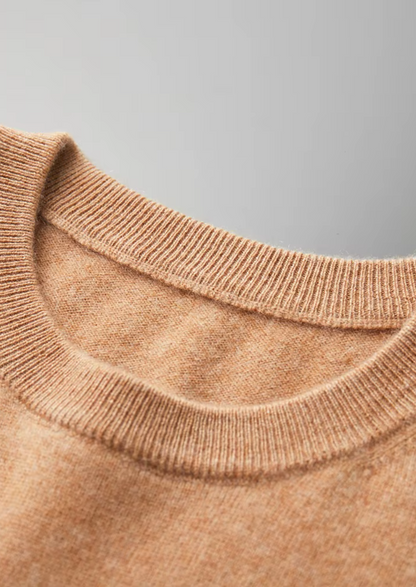 Premium Cashmere Classic Crewneck T-Shirt - Honey Mustard | Apuro