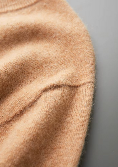 Premium Cashmere Classic Crewneck T-Shirt - Honey Mustard | Apuro