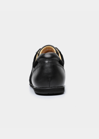 Black Retro Hybrid Suede Leather Runner | Apuro