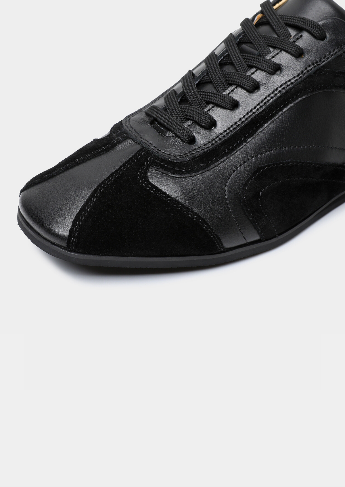 Black Retro Hybrid Suede Leather Runner | Apuro