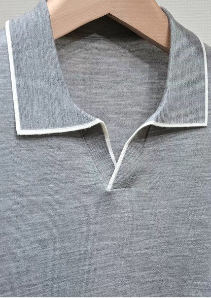 Ellis Light Gray Lightweight Polo Shirt | Apuro