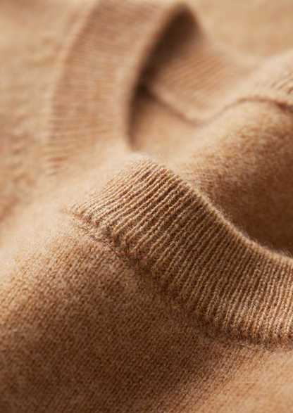 Premium Cashmere Classic Crewneck T-Shirt - Honey Mustard | Apuro