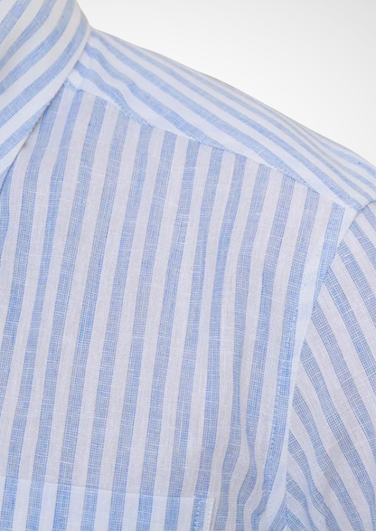 Portofino Striped Coastal Shirt - Light Blue | Apuro