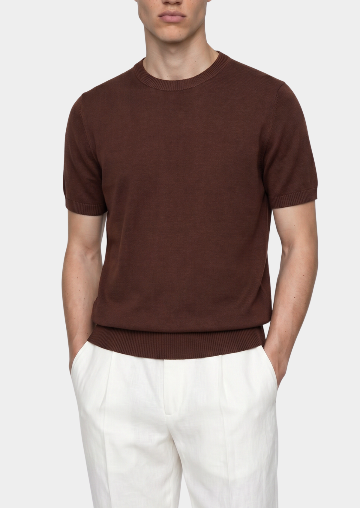 Essential Coffee Knitted Crewneck T-Shirt | Apuro