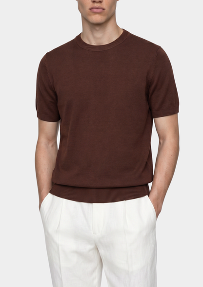 Essential Coffee Knitted Crewneck T-Shirt | Apuro