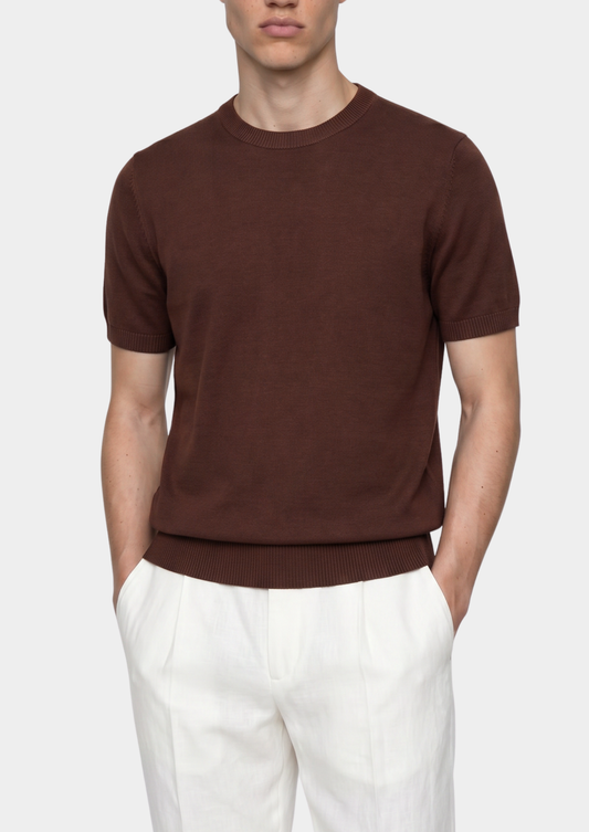 Essential Coffee Knitted Crewneck T-Shirt | Apuro