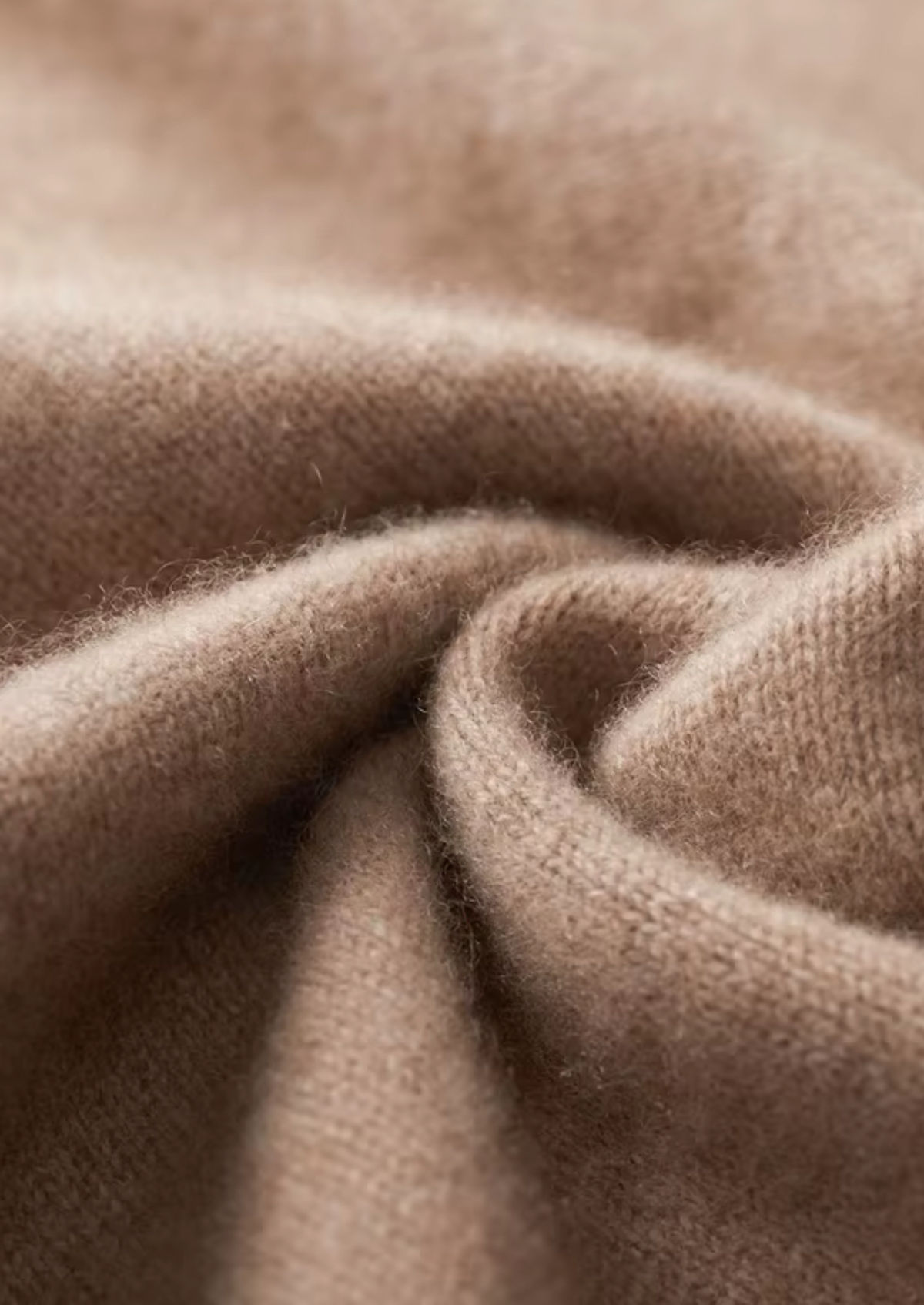 Pure Cashmere Beige Funnel Neck Cardigan | Apuro