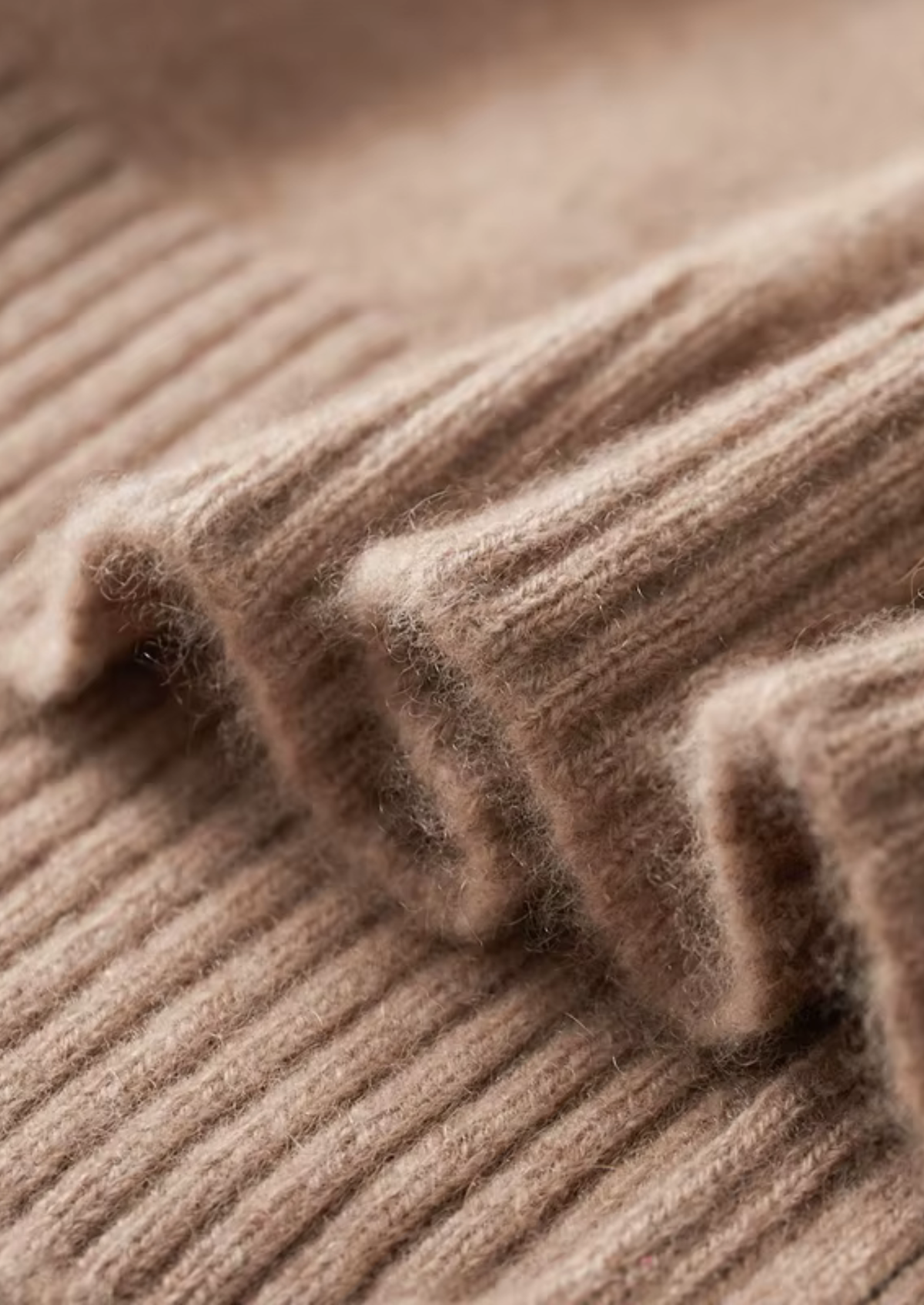 Pure Cashmere Beige Funnel Neck Cardigan | Apuro