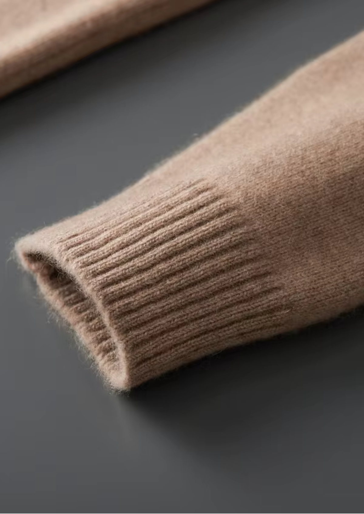 Pure Cashmere Beige Funnel Neck Cardigan | Apuro