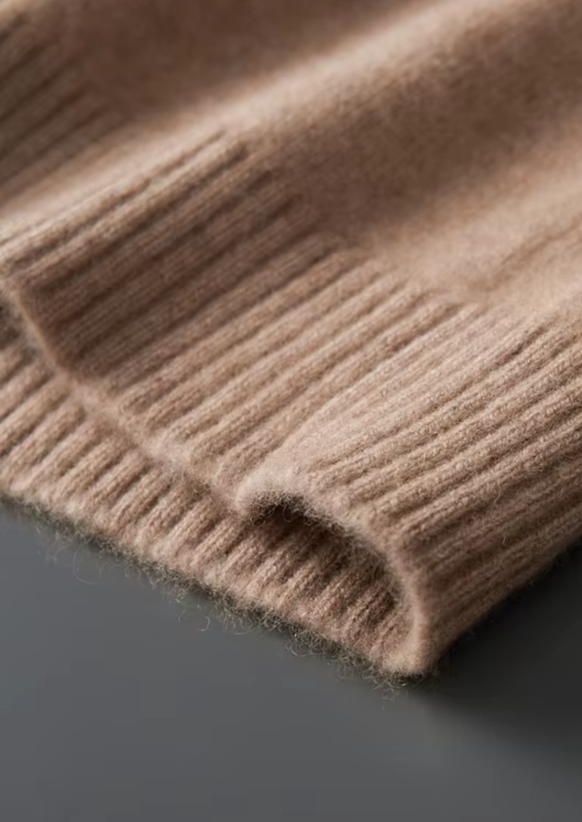 Pure Cashmere Beige Funnel Neck Cardigan | Apuro