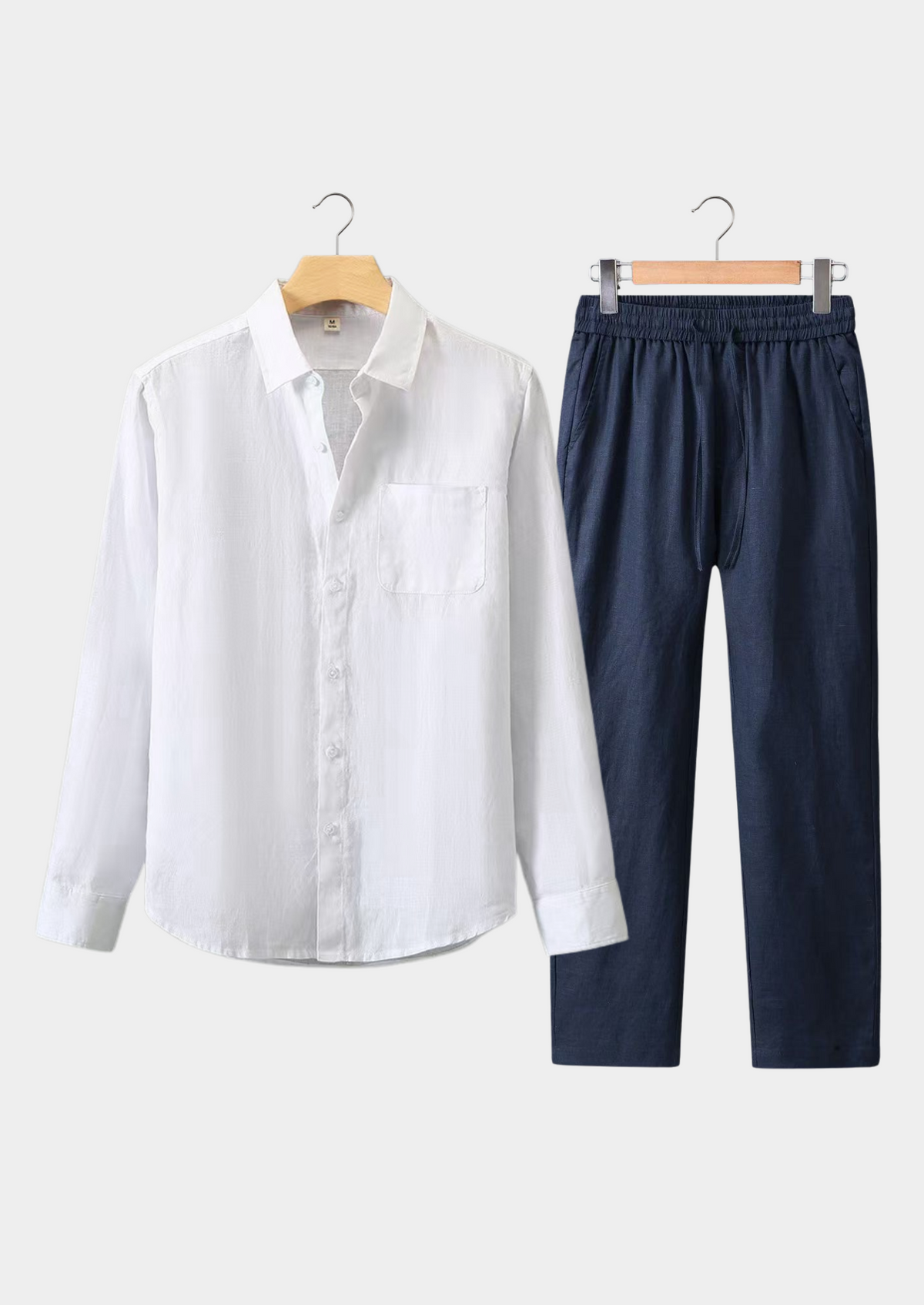 Dolcevita Longsleeve Summer Set - White/navy Blue | Apuro