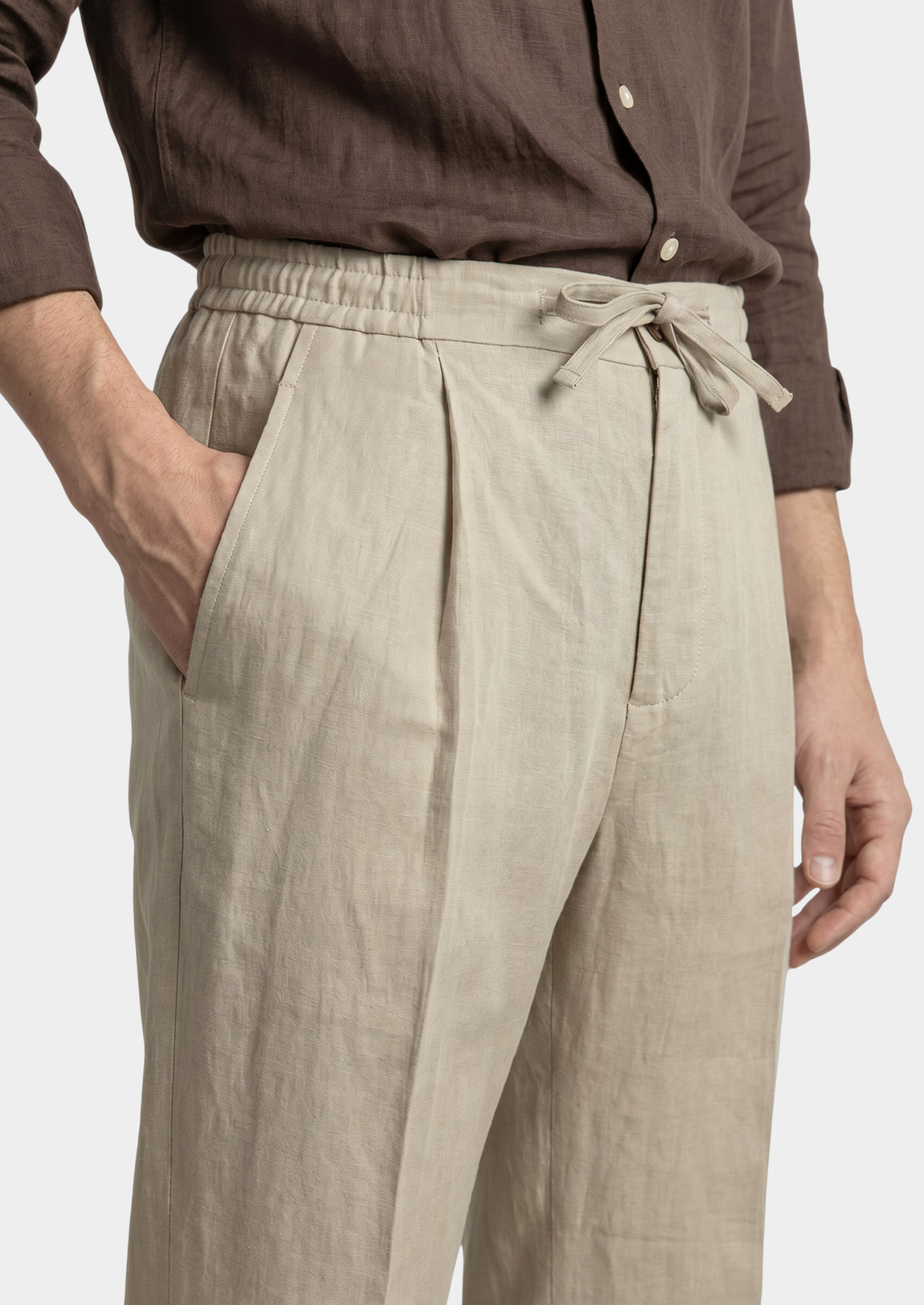 Drawstring Coastal Trousers - Sand | Apuro