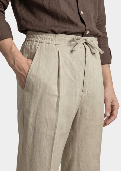 Drawstring Coastal Trousers - Sand | Apuro