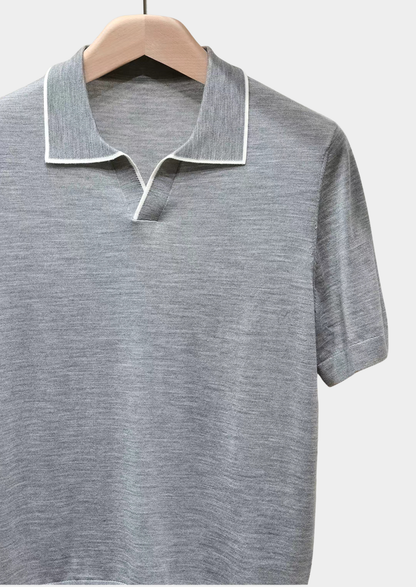 Ellis Light Gray Lightweight Polo Shirt | Apuro