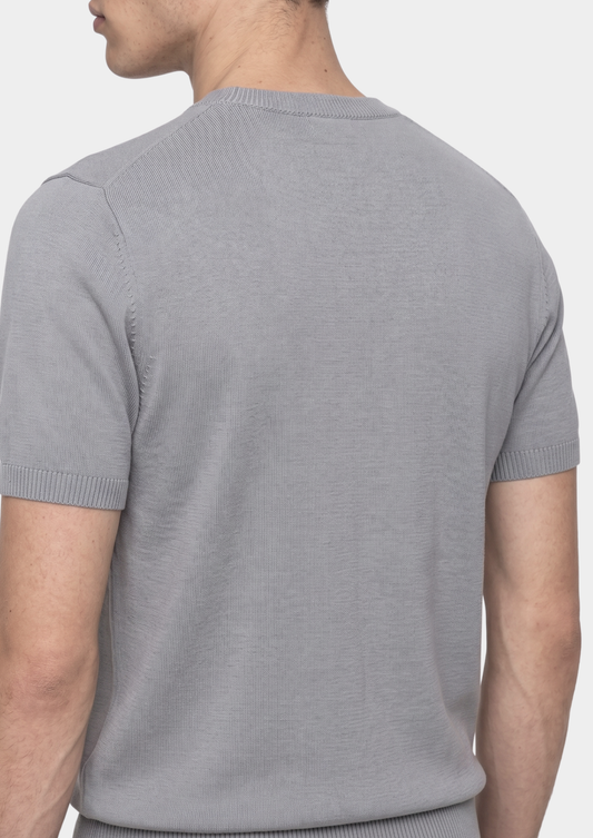 Essential Fog Gray Knitted Crewneck T-Shirt | Apuro
