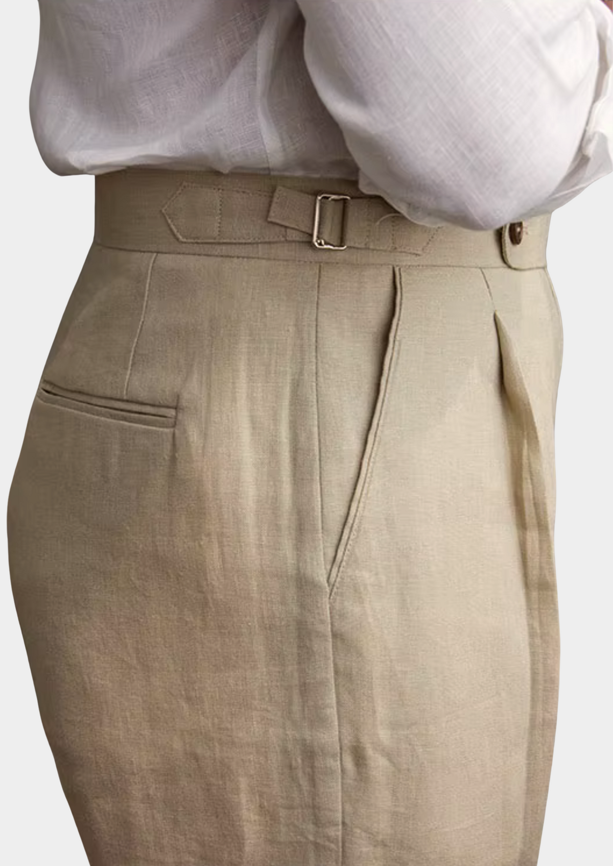 Tuscany Pleated Coastal Trousers - Sand | Apuro