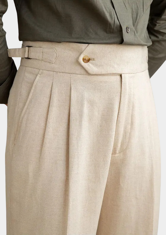 Apuro Pleated Coastal Trousers - Sand