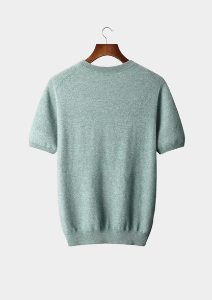 Premium Cashmere Classic Crewneck T-Shirt - Verdant Slate | Apuro