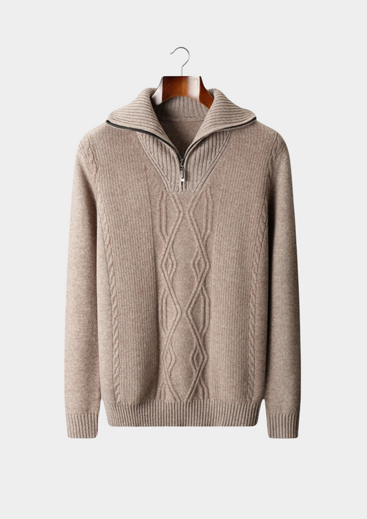 Pure Extra-Fine Merino Wool Half Zip Sweater | Apuro