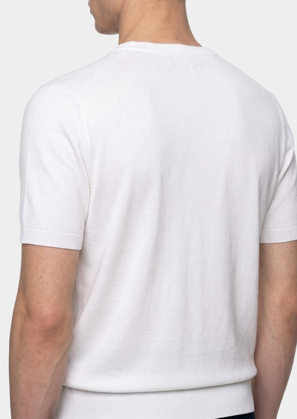 Essential White Knitted Crewneck T-Shirt | Apuro
