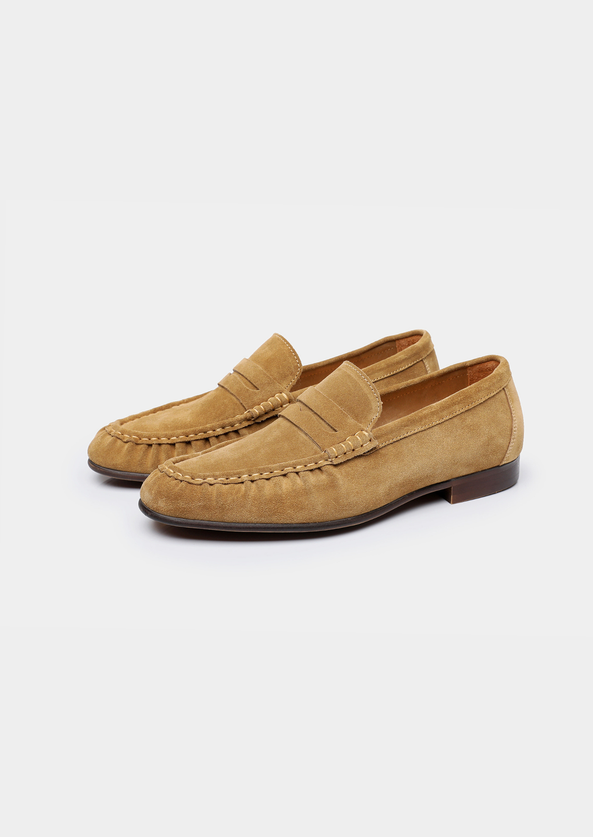 Caramel Classic Penny Suede Loafers | Apuro