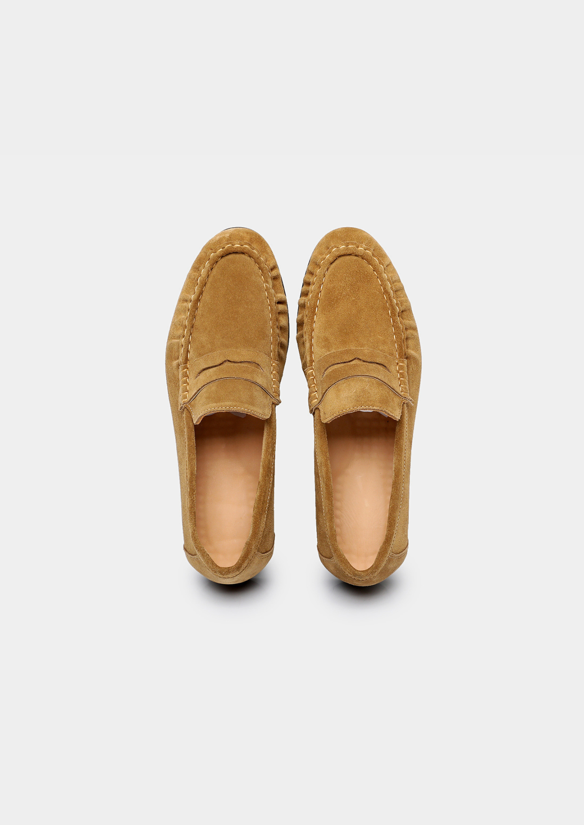 Caramel Classic Penny Suede Loafers | Apuro