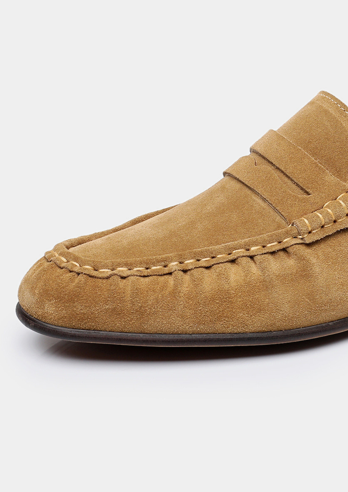 Caramel Classic Penny Suede Loafers | Apuro
