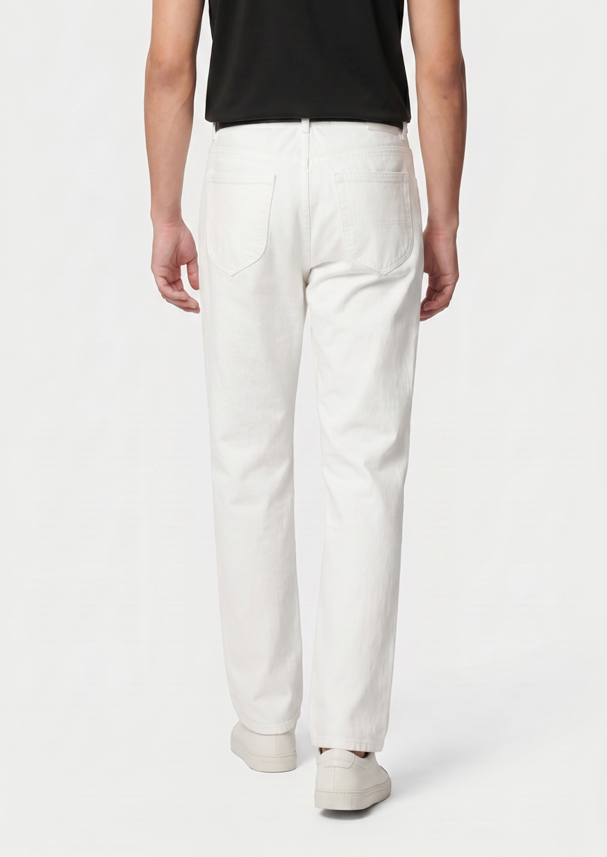 Essential White Straight Leg Denim Trousers | Apuro