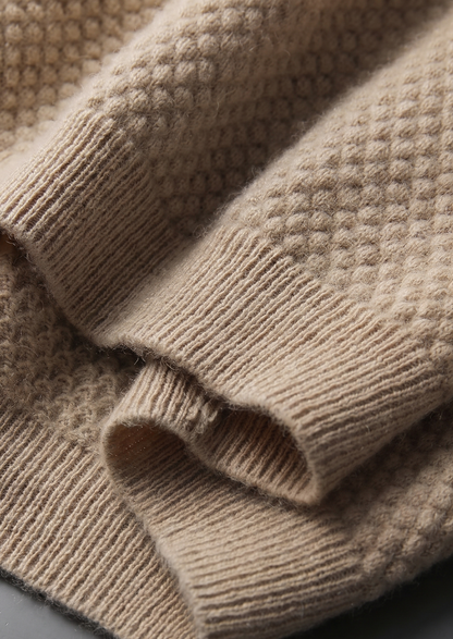 Premium Cashmere Beige Two-Tone Polo | Apuro