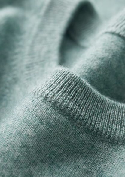 Premium Cashmere Classic Crewneck T-Shirt - Verdant Slate | Apuro