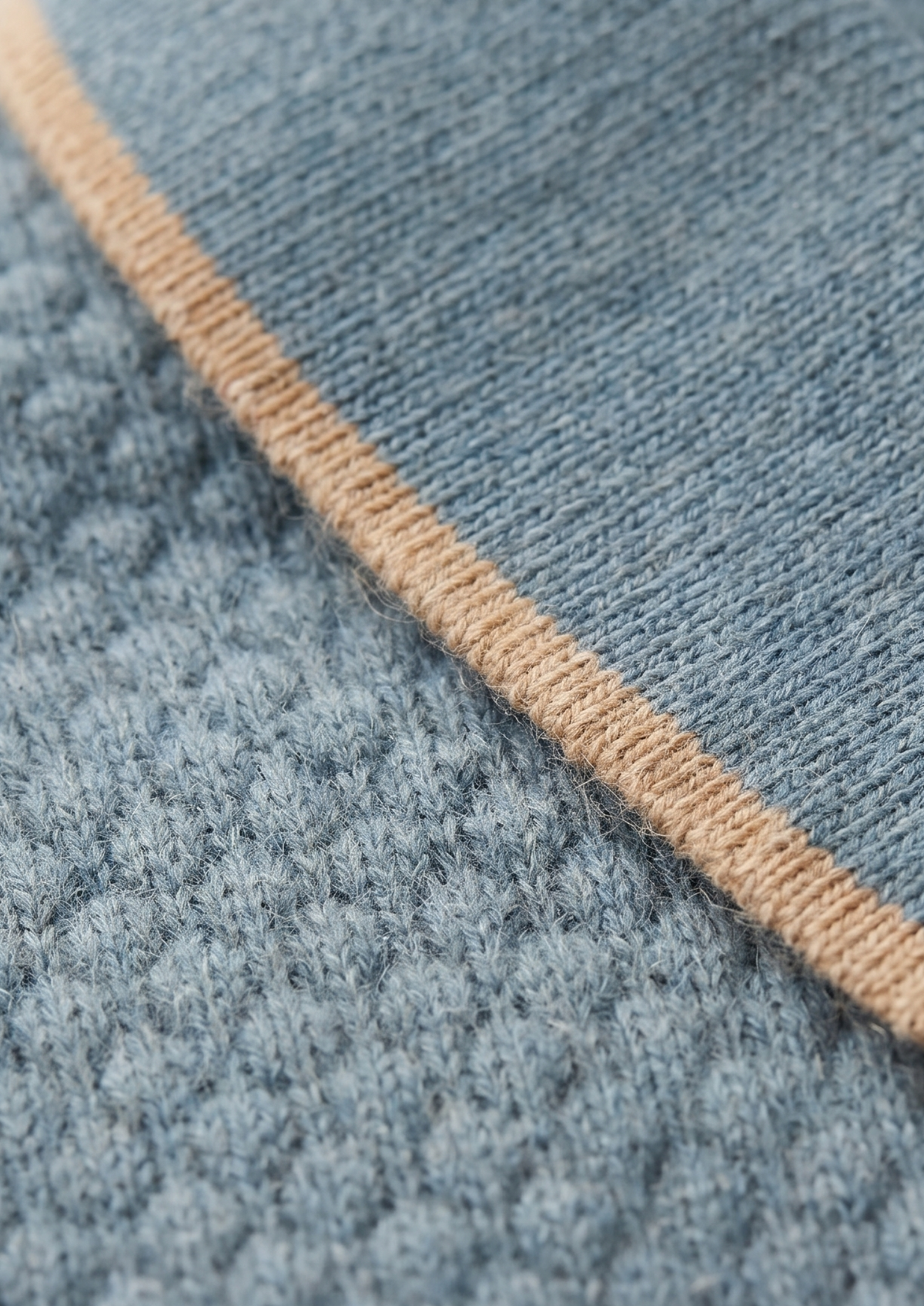 Premium Cashmere Sea Blue Two-Tone Polo | Apuro