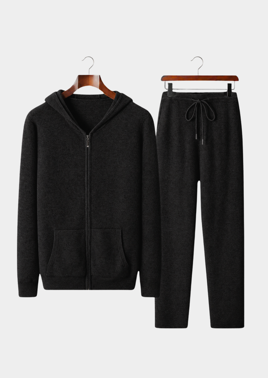 Pure Extra-Fine Merino Wool Black Arvo Set | Apuro
