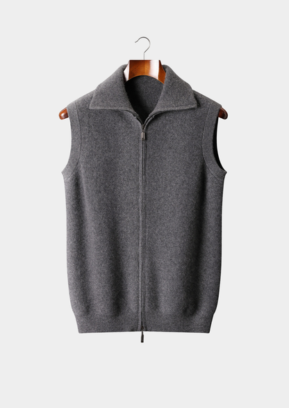 Pure Cashmere Dark Gray Body Warmer Vest | Apuro
