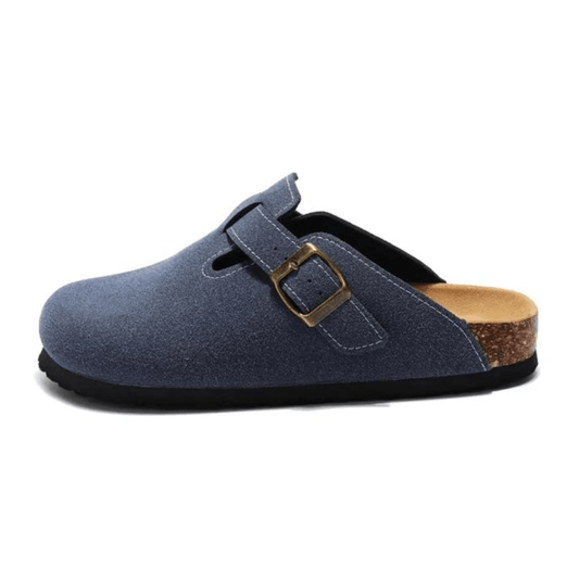 Apuro Suede Boston Clogs - Blue
