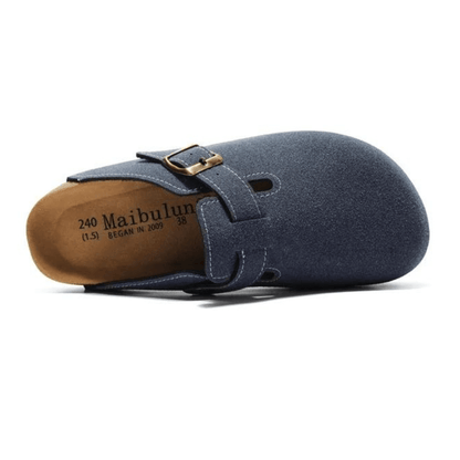 Apuro Suede Boston Clogs - Blue