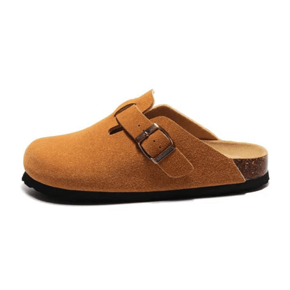 Apuro Suede Boston Clogs - Caramel