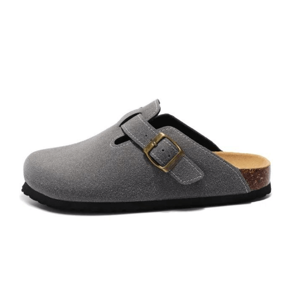 Apuro Suede Boston Clogs - Dark Grey