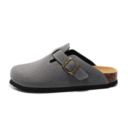 Apuro Suede Boston Clogs - Dark Grey