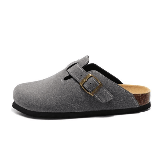 Apuro Suede Boston Clogs - Dark Grey