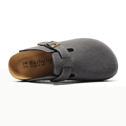 Apuro Suede Boston Clogs - Dark Grey