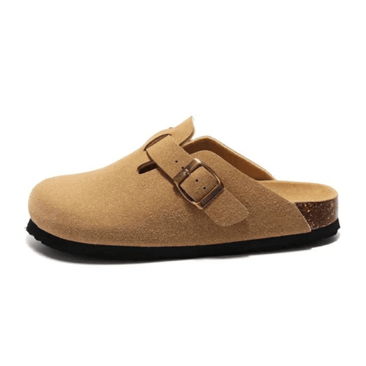 Apuro Suede Boston Clogs - Light Brown