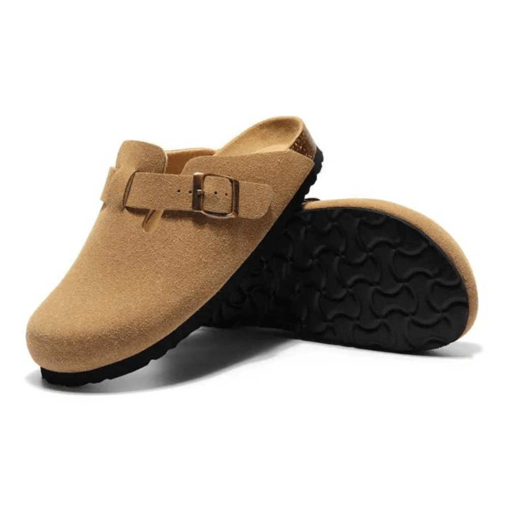 Apuro Suede Boston Clogs - Light Brown